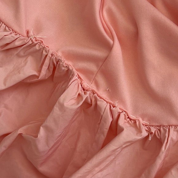 Anthropologie Bubble Hem Poofy Maxi Skirt Elastic Waist Peach Coral Pink XL - Picture 13 of 14